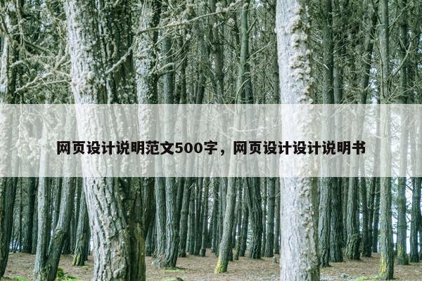 网页设计说明范文500字，网页设计设计说明书