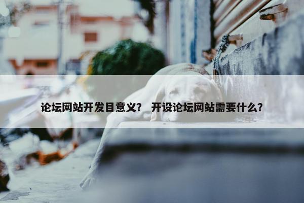 论坛网站开发目意义？ 开设论坛网站需要什么？