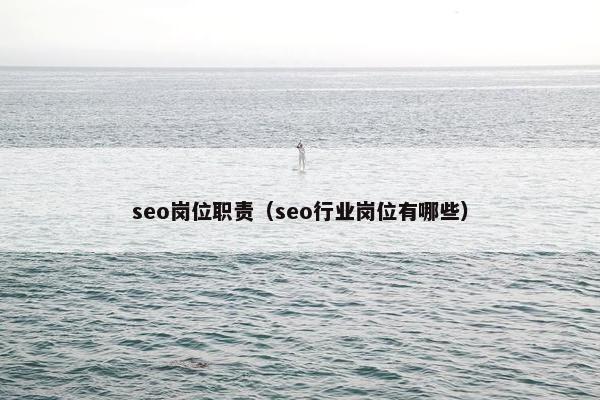 seo岗位职责（seo行业岗位有哪些）