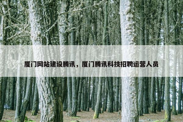 厦门网站建设腾讯，厦门腾讯科技招聘运营人员