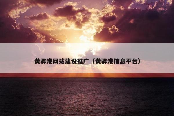 黄骅港网站建设推广（黄骅港信息平台）