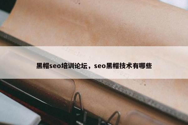 黑帽seo培训论坛，seo黑帽技术有哪些