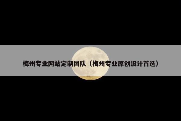 梅州专业网站定制团队（梅州专业原创设计首选）