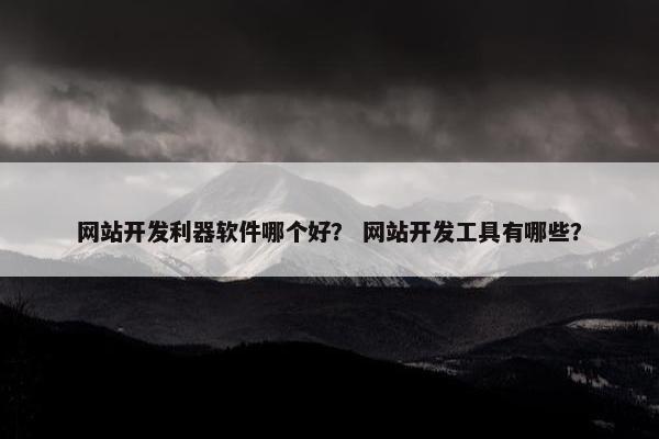 网站开发利器软件哪个好？ 网站开发工具有哪些？