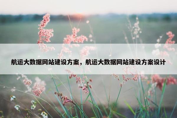 航运大数据网站建设方案，航运大数据网站建设方案设计