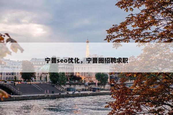 宁晋seo优化，宁晋圈招聘求职