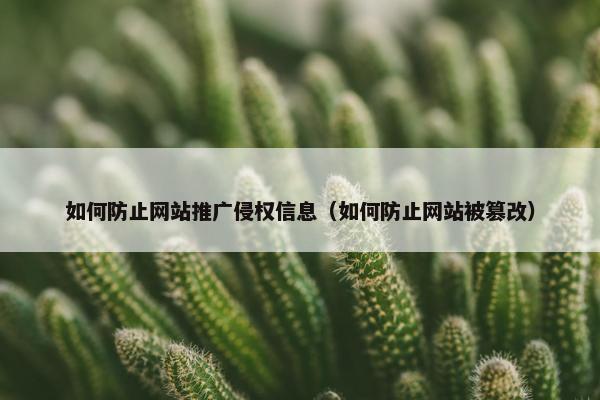 如何防止网站推广侵权信息（如何防止网站被篡改）