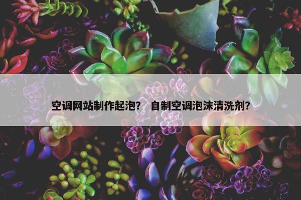 空调网站制作起泡？ 自制空调泡沫清洗剂？