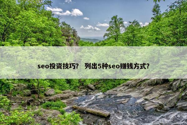 seo投资技巧？ 列出5种seo赚钱方式？