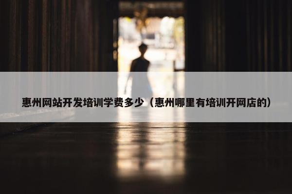 惠州网站开发培训学费多少（惠州哪里有培训开网店的）