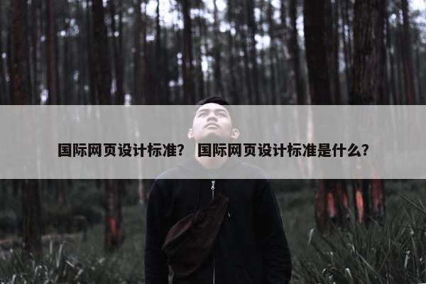 国际网页设计标准？ 国际网页设计标准是什么？