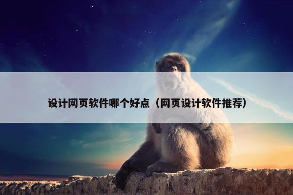 设计网页软件哪个好点（网页设计软件推荐）