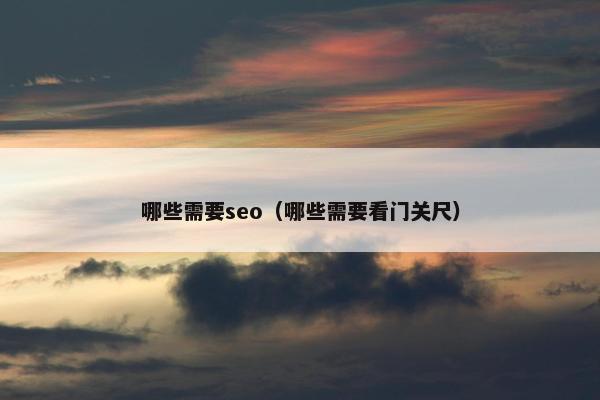 哪些需要seo（哪些需要看门关尺）
