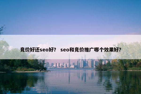 竞价好还seo好？ seo和竞价推广哪个效果好？