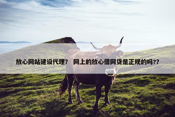 放心网站建设代理？ 网上的放心借网贷是正规的吗?？
