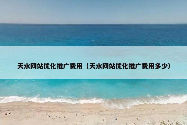 天水网站优化推广费用（天水网站优化推广费用多少）