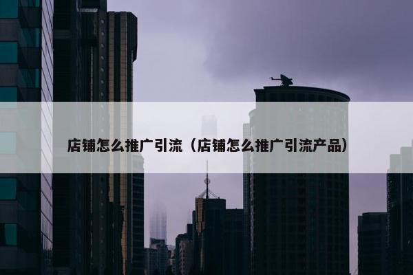 店铺怎么推广引流（店铺怎么推广引流产品）
