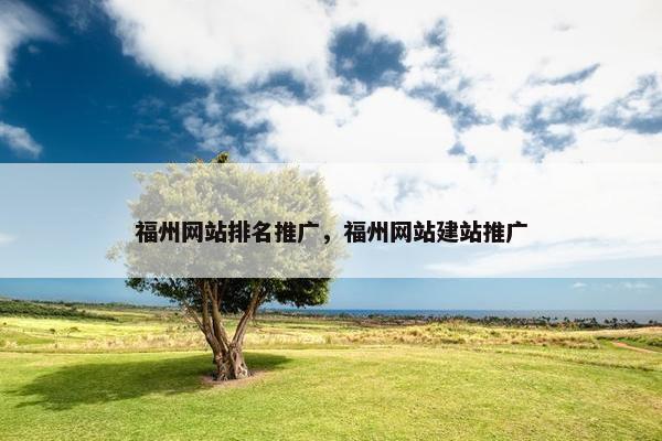 福州网站排名推广，福州网站建站推广