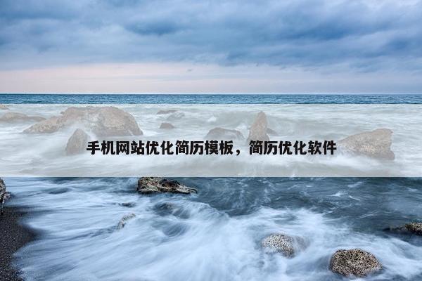 手机网站优化简历模板，简历优化软件