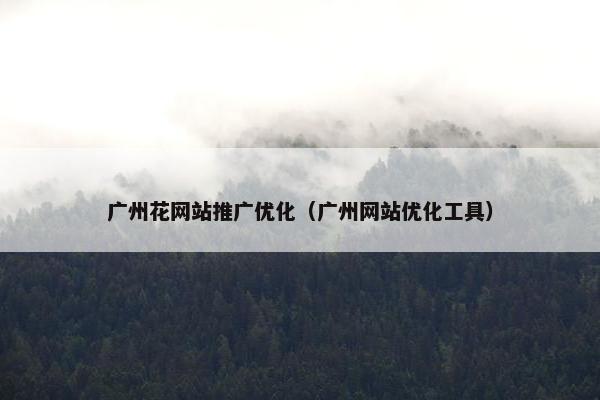 广州花网站推广优化（广州网站优化工具）