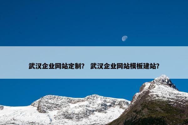 武汉企业网站定制？ 武汉企业网站模板建站？