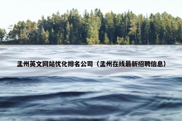 孟州英文网站优化排名公司（孟州在线最新招聘信息）