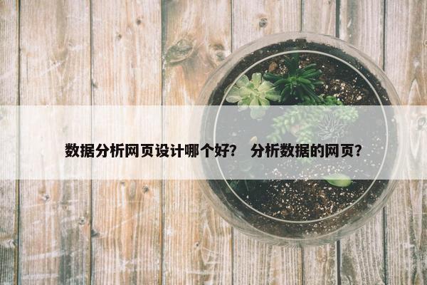 数据分析网页设计哪个好？ 分析数据的网页？