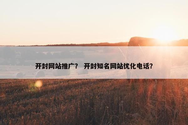 开封网站推广？ 开封知名网站优化电话？