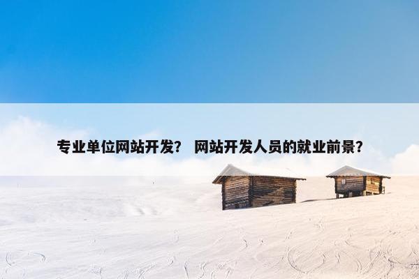 专业单位网站开发？ 网站开发人员的就业前景？