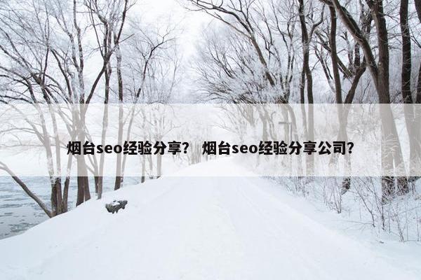 烟台seo经验分享？ 烟台seo经验分享公司？