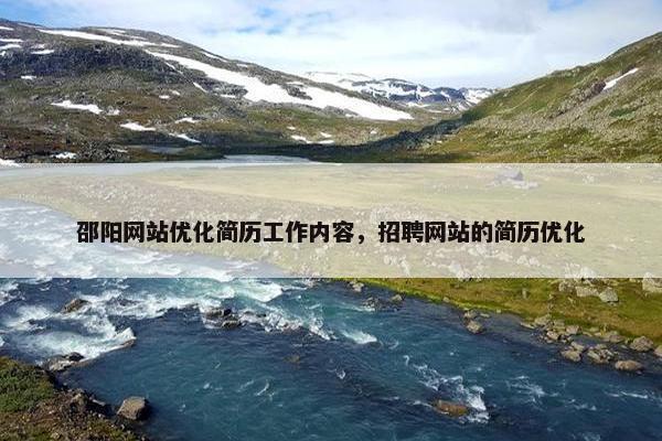 邵阳网站优化简历工作内容，招聘网站的简历优化