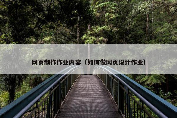 网页制作作业内容（如何做网页设计作业）