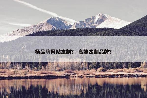 杨品牌网站定制？ 高端定制品牌？