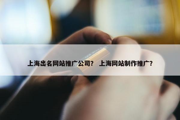 上海出名网站推广公司？ 上海网站制作推广？