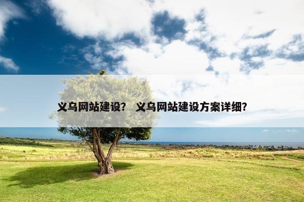 义乌网站建设？ 义乌网站建设方案详细？