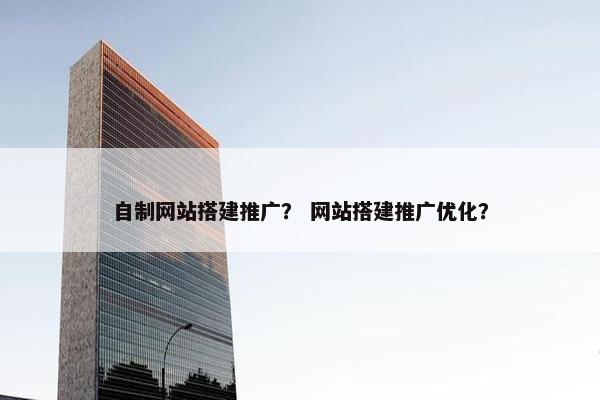 自制网站搭建推广？ 网站搭建推广优化？
