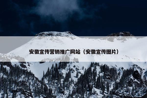 安徽宣传营销推广网站（安徽宣传图片）