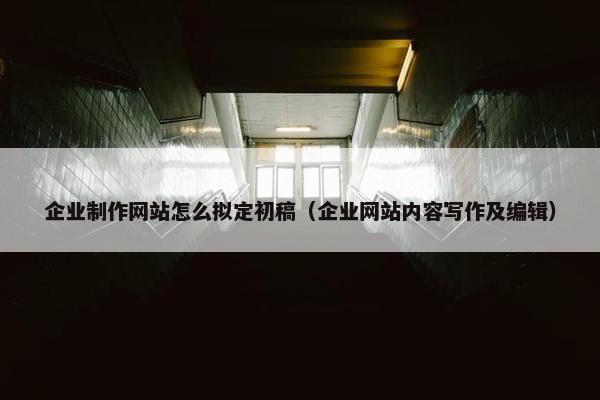 企业制作网站怎么拟定初稿（企业网站内容写作及编辑）