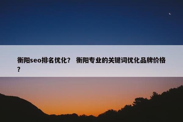 衡阳seo排名优化？ 衡阳专业的关键词优化品牌价格？
