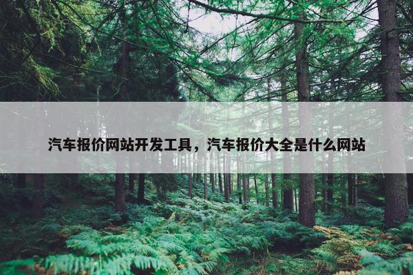 汽车报价网站开发工具，汽车报价大全是什么网站