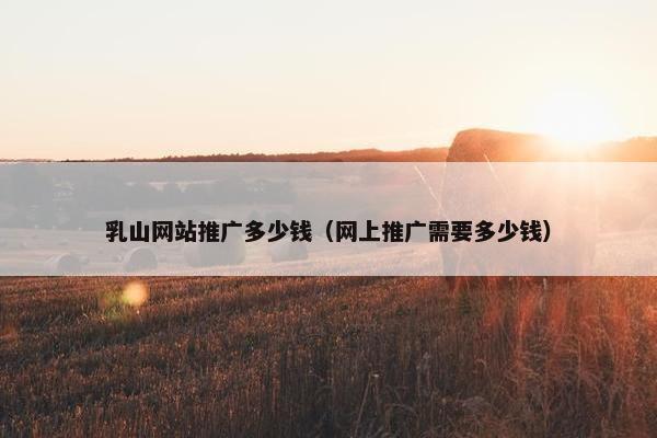 乳山网站推广多少钱（网上推广需要多少钱）