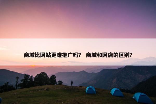 商城比网站更难推广吗？ 商城和网店的区别？