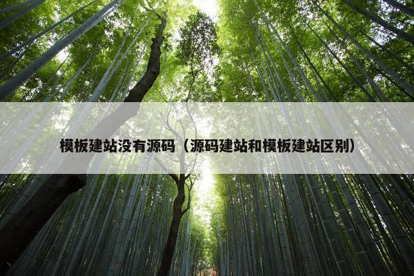 模板建站没有源码（源码建站和模板建站区别）