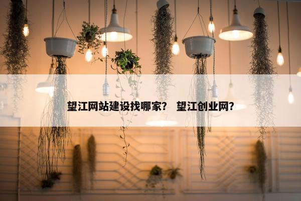 望江网站建设找哪家？ 望江创业网？