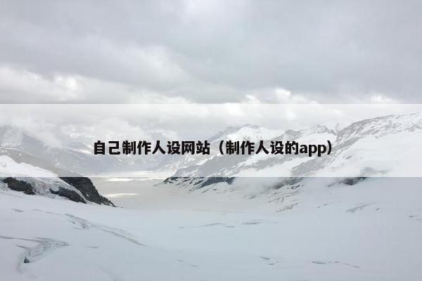 自己制作人设网站（制作人设的app）