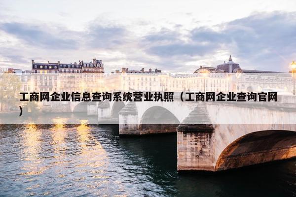 工商网企业信息查询系统营业执照（工商网企业查询官网）