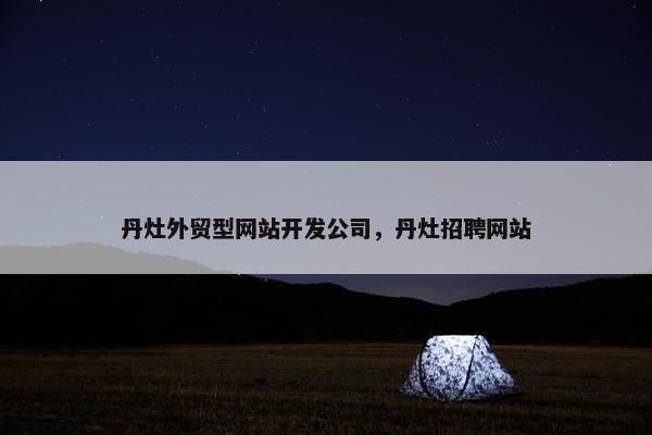 丹灶外贸型网站开发公司，丹灶招聘网站