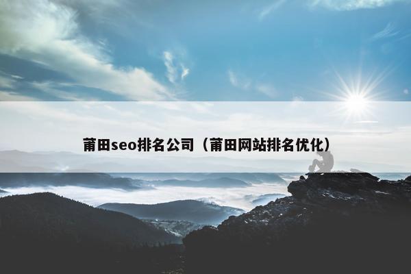莆田seo排名公司（莆田网站排名优化）