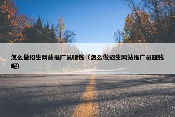 怎么做招生网站推广员赚钱（怎么做招生网站推广员赚钱呢）