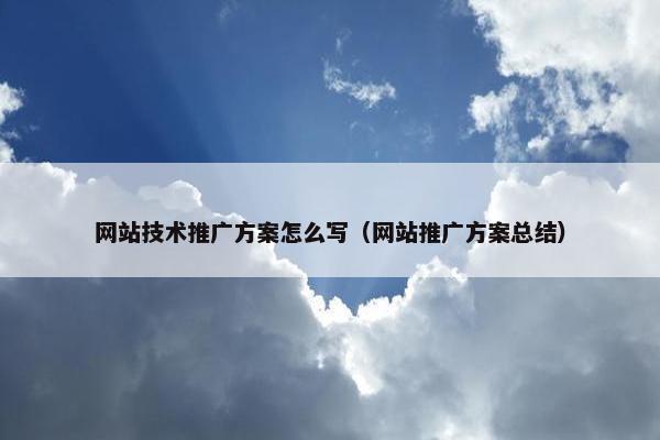 网站技术推广方案怎么写（网站推广方案总结）